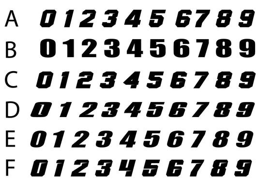 A set of Honda CRF50 motocross graphics kit decals including number 14, featuring a red, white, and black color scheme.