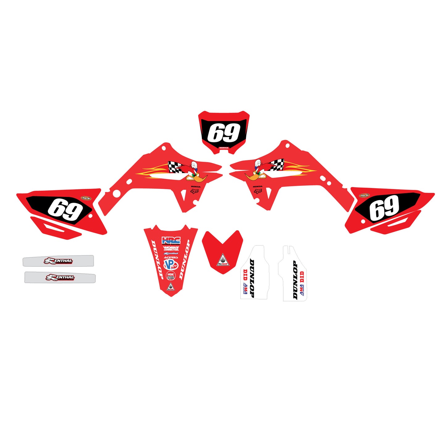 Honda Restyle Gen 2 WOODY Graphic Kit CR125 CR250 2002 2003 2004 2005 2006 2007