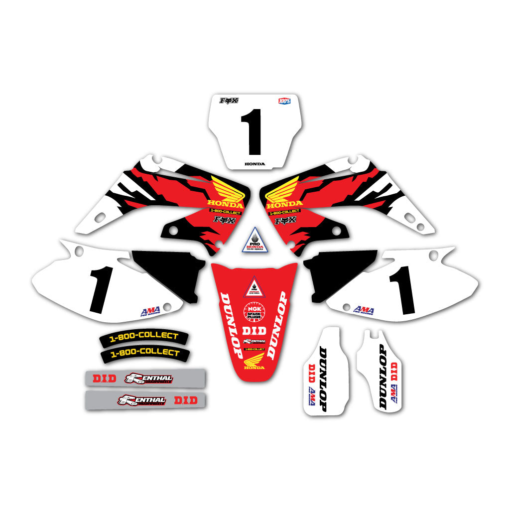Honda retro graphics kit CR125/250 2002 2003 2004 2005 2006 2007