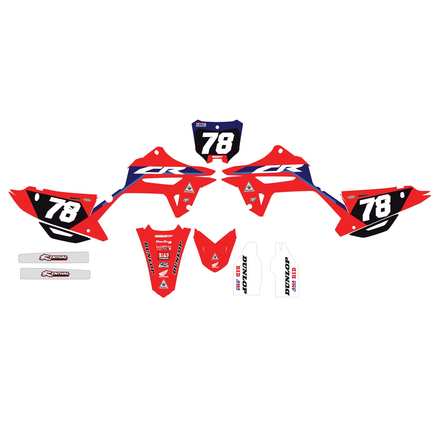 Honda Restyle Gen 2 FACTORY Graphic Kit CR125 CR250 2002 2003 2004 2005 2006 2007