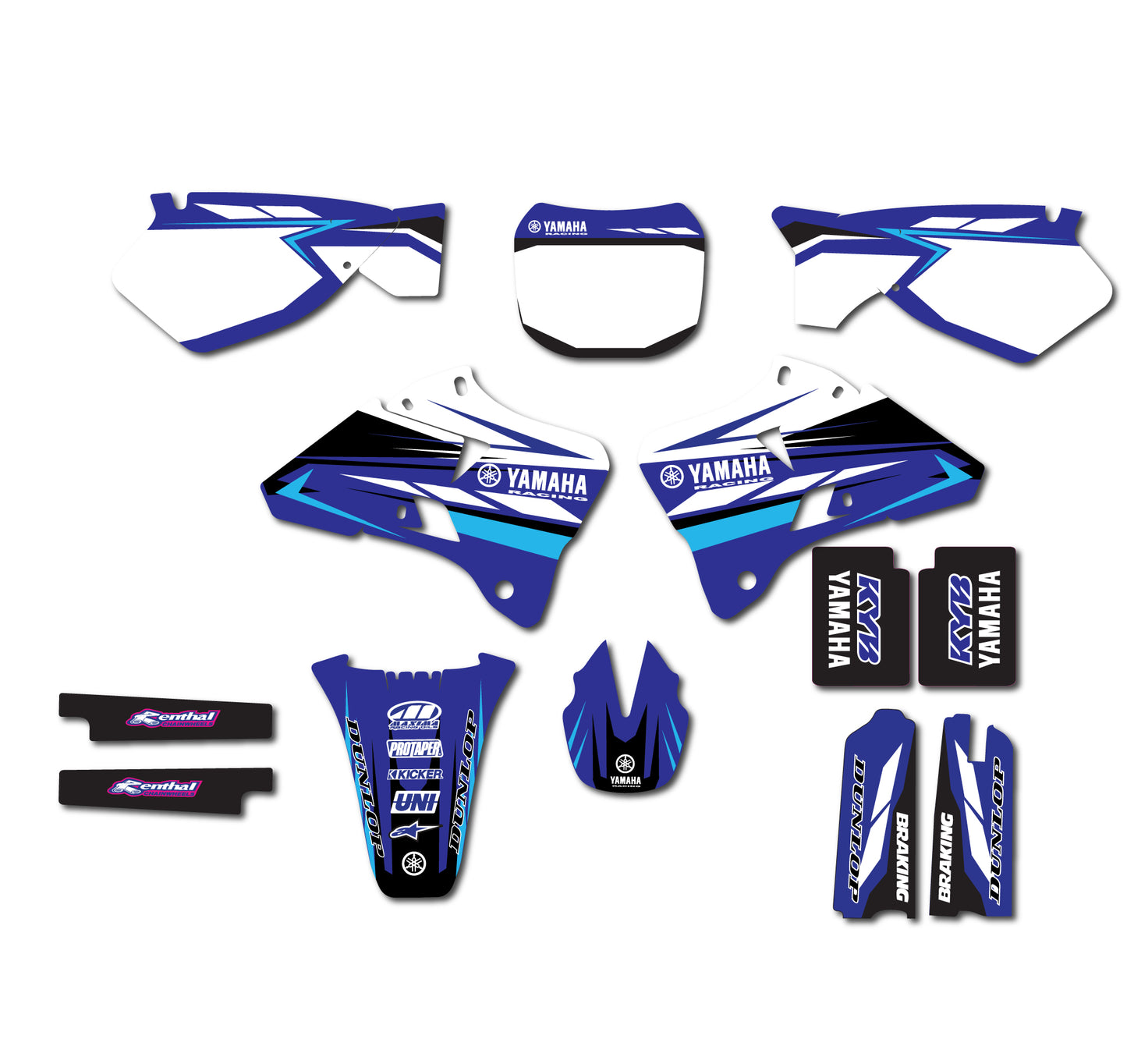 Yamaha Graphic Kit YZ125 YZ250 1996 1997 1998 1999 200 2001