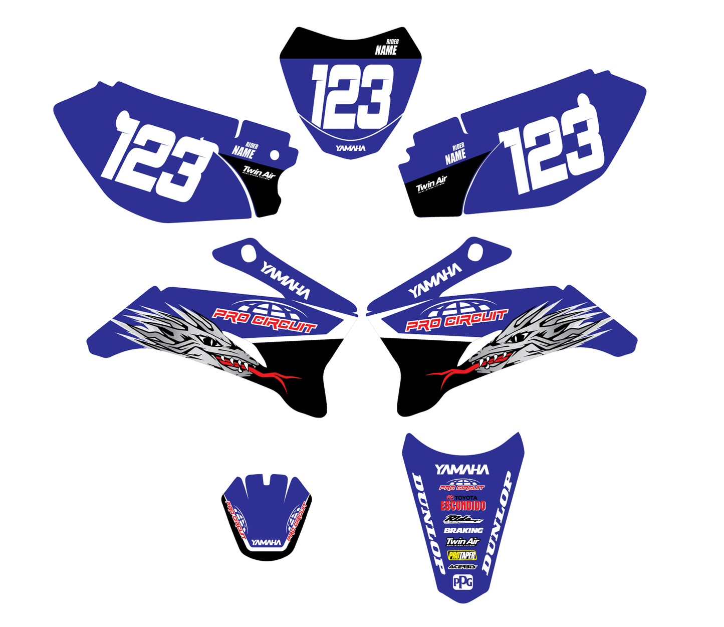 Yamaha TTR110 YOT Graphic Decal Sticker Kit Fits 2008-2025