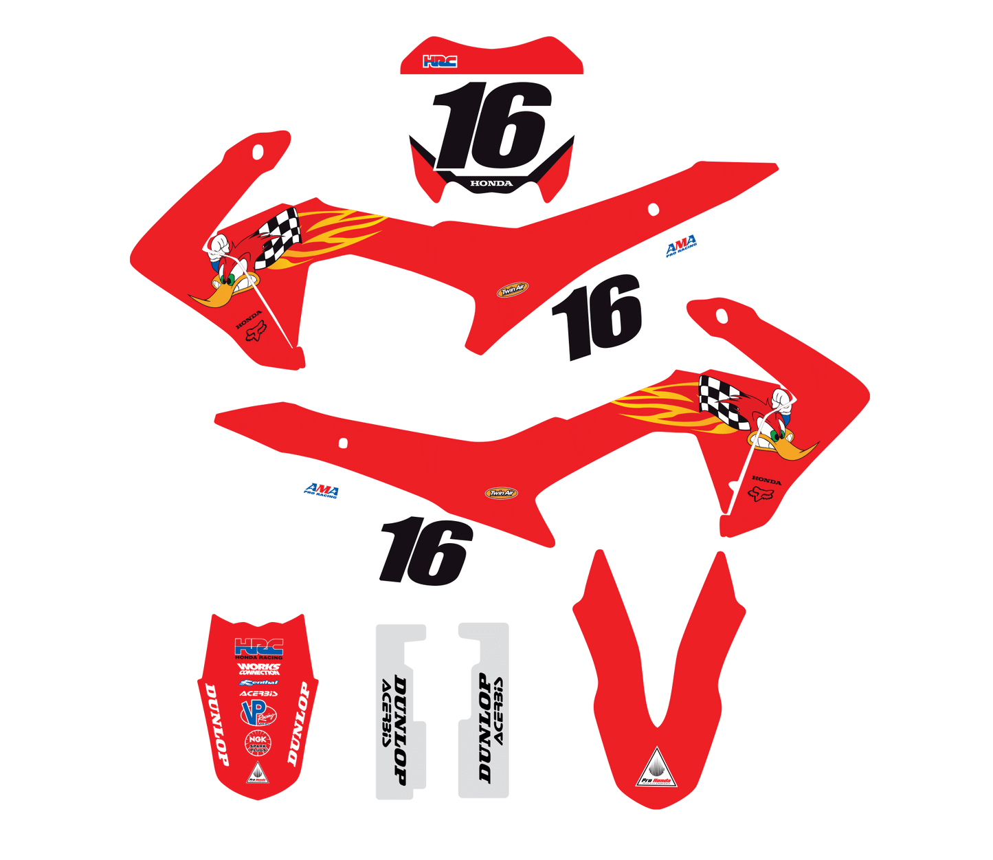 Honda Woody factory graphics kit CRF110 2013-2018