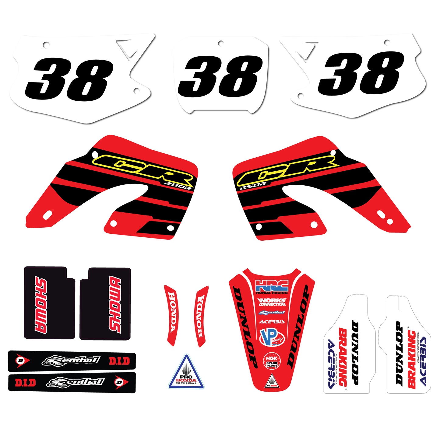 Honda CR graphics kit  CR125/250 2000 2001