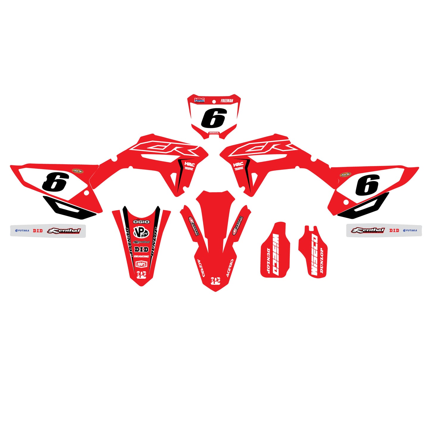 Honda Restyle Gen 2 FREEMAN Graphic Kit  CR125 CR250 2002 2003 2004 2005 2006 2007