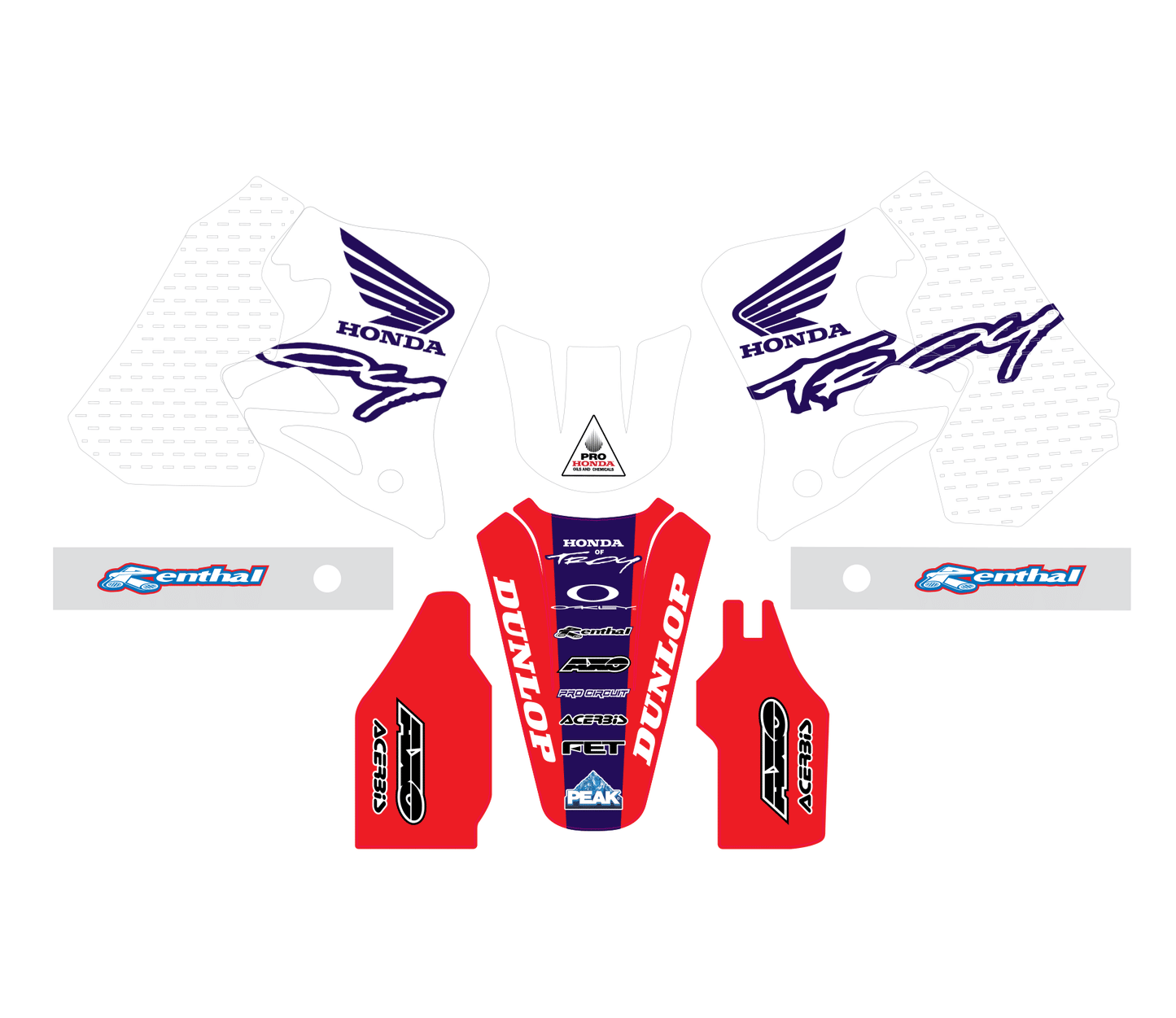 Honda YOT graphics kit  CR125/250 1995 1996