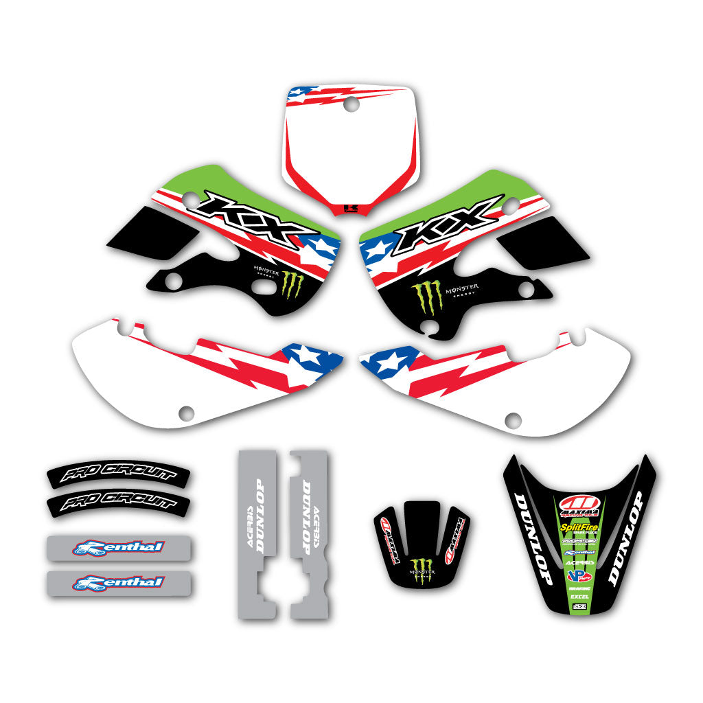 Kawasaki KLX110  Factory Graphic Decal Sticker Kit  Fits 2002-2009