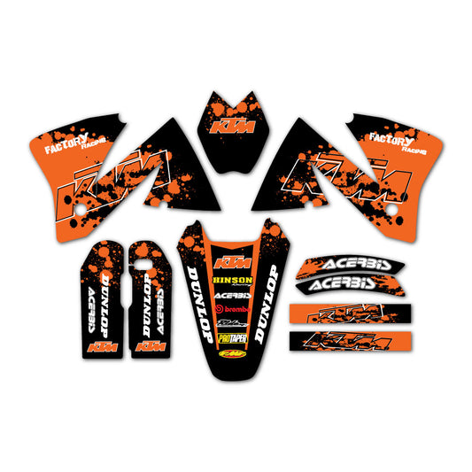 1998-2002 KTM EXC SX SXF Orange/Black Graphics Kit