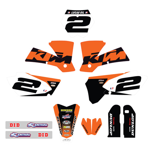 2003 2004 KTM 125sx 250sx Orange Graphics Kit