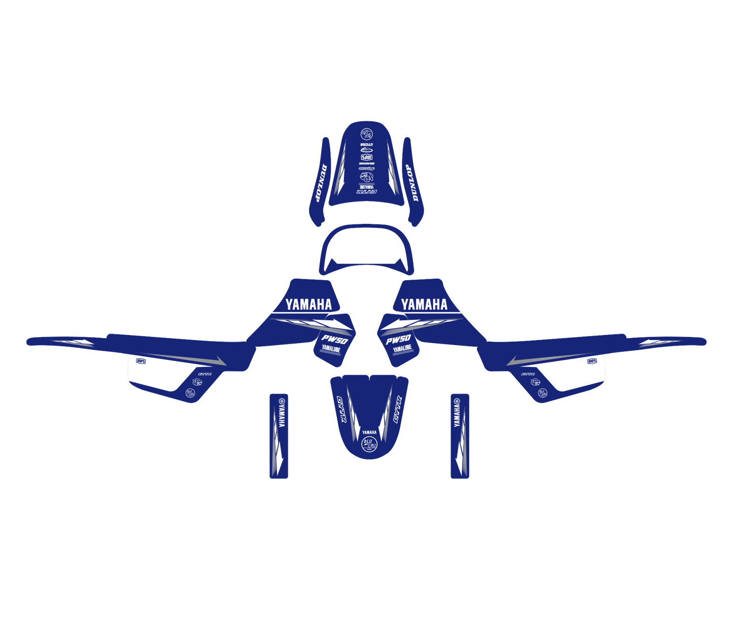 Yamaha PW50 Factory Graphic Decal Sticker Kit  Fits 1990-2026