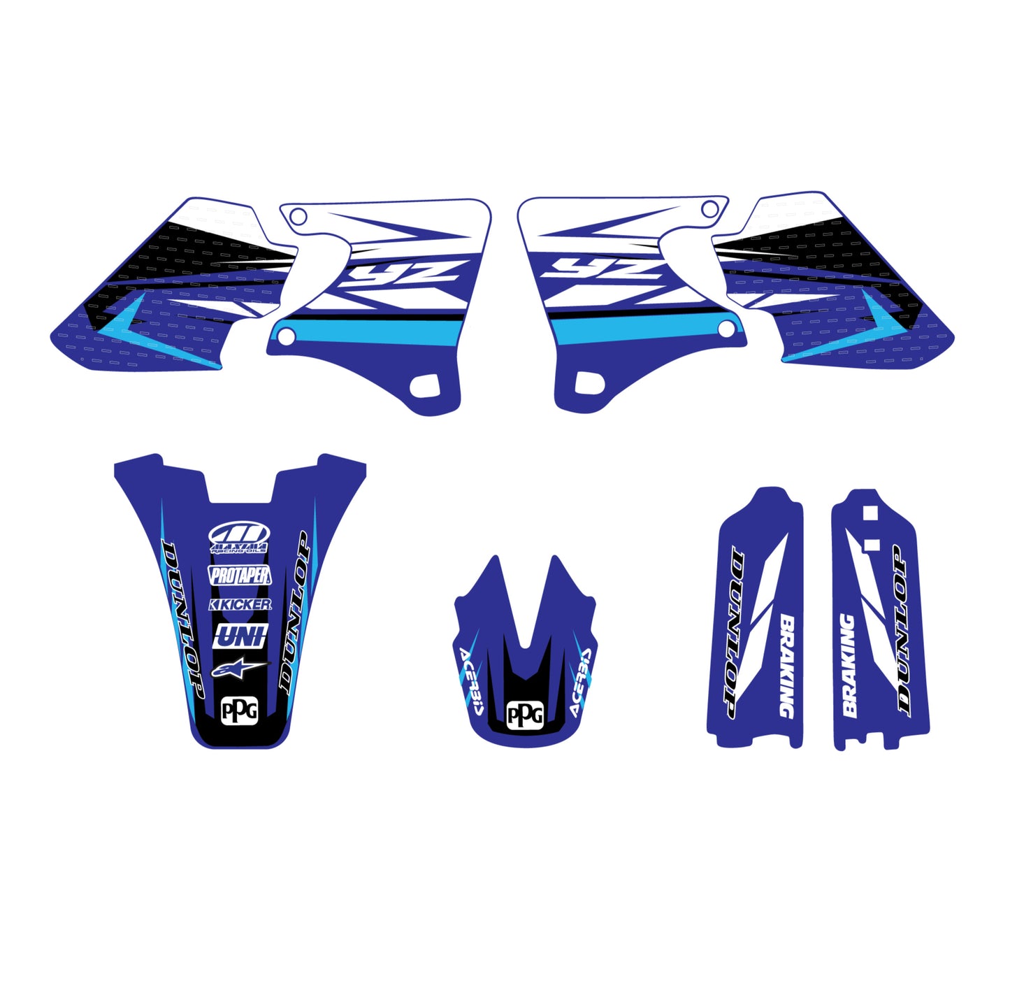 Yamaha Team Blue Graphic Kit YZ250F YZ426F 2000-2002