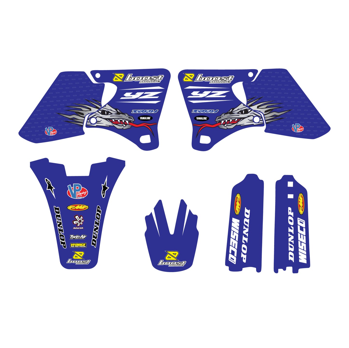 Yamaha Team YOT Blue Graphic Kit YZ250F YZ426F 2000-2002