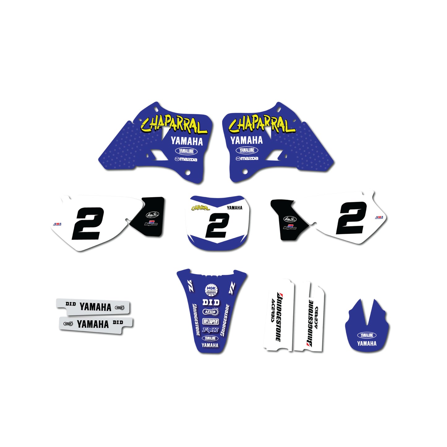 Yamaha Chaparral Graphic Kit  YZ125 YZ250 1996 1997 1998 1999 200 2001